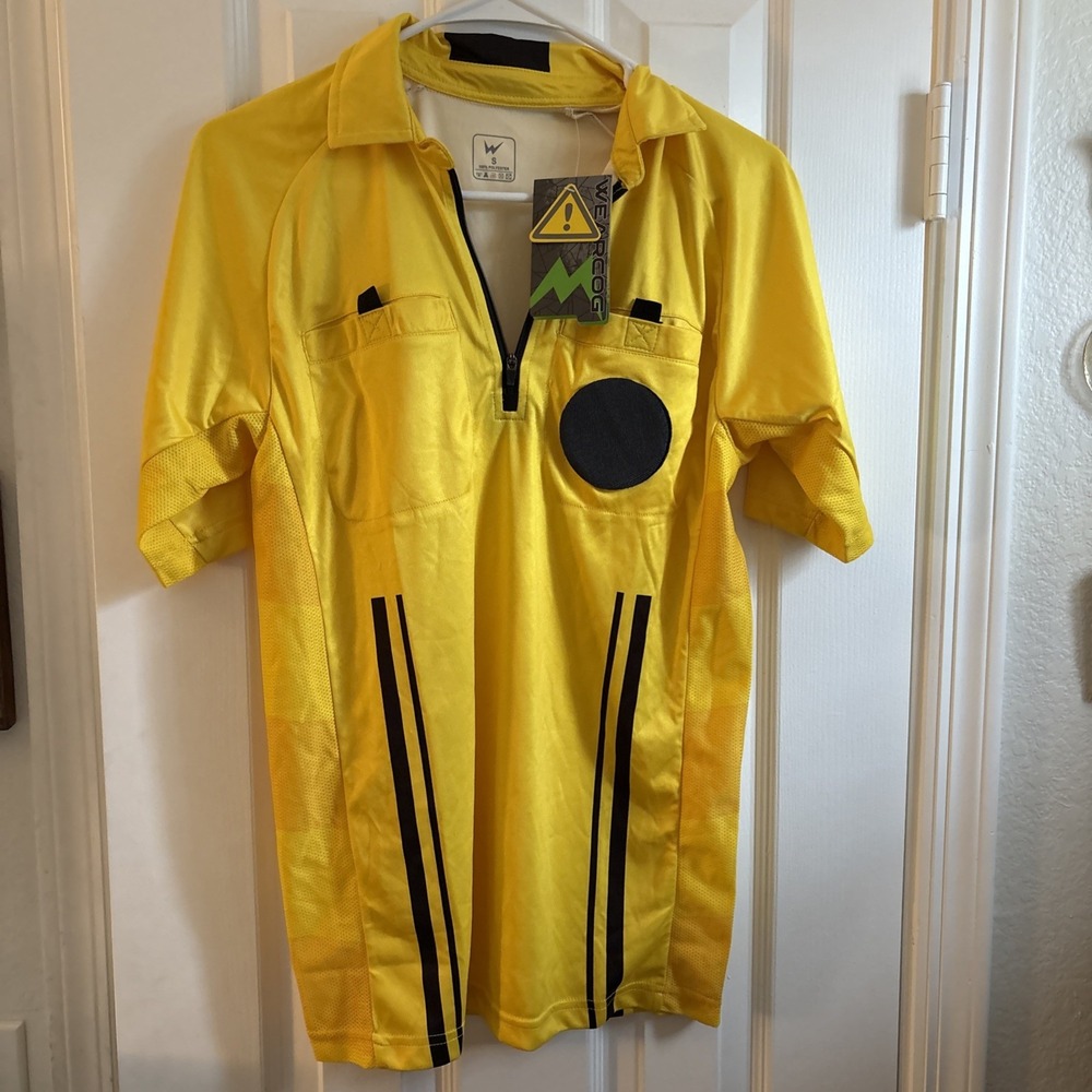 Official Sports NWT Men's Large Soccer Referee USSF Pro Jersey Shirt Yellow S/S
